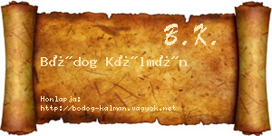 Bódog Kálmán névjegykártya