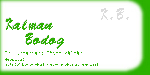 kalman bodog business card